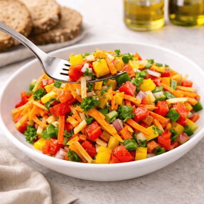 schneller sommersalat mit frischem gemüse