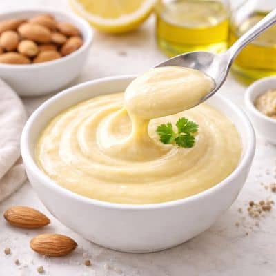 hausgemachte vegane mayonnaise aus mandeln