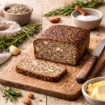 Basisches Brot selber machen – fertiges Saatenbrot in Scheiben geschnitten