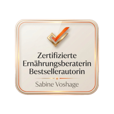 Zertifizierte Ernährungsberaterin und Bestsellerautorin Siegel von Sabine Voshage